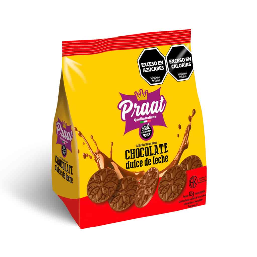 GALLETITAS DE CHOCOLATE Y DULCE DE LECHE X125G LIBRE DE GLUTEN PRAAT