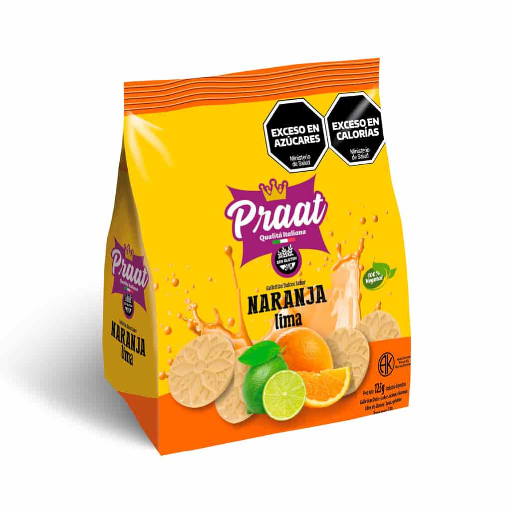 GALLETITAS DE NARANJA Y LIMA X125G LIBRE DE GLUTEN PRAAT