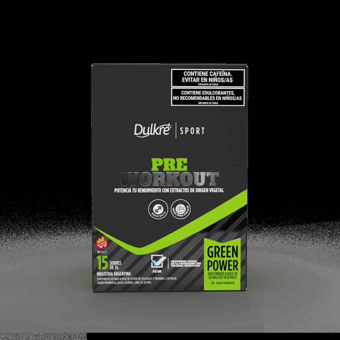 PRE WORKOUT GREEN POWER SABOR FRAMBUESA X15 SOB DULKRE