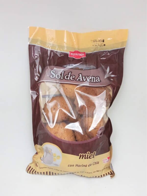 GALLETITAS SOL DE AVENA MIEL Y CHIA X250GR NUTRESAN