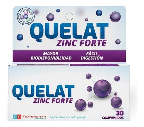 QUELAT ZINC FORTE 30COMP FRAMINGHAM