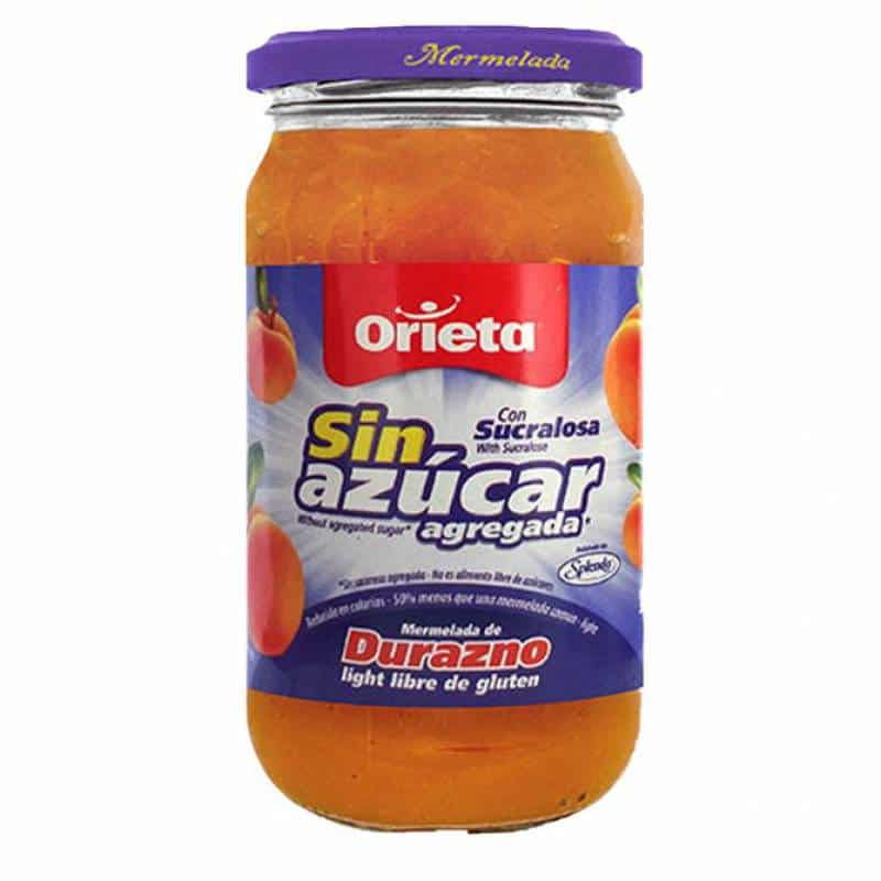MERMELADA DURAZNO S/AZUCAR X340G ORIETA