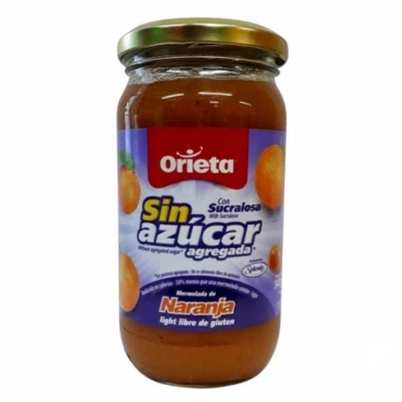 MERMELADA NARANJA S/AZUCAR X340G ORIETA