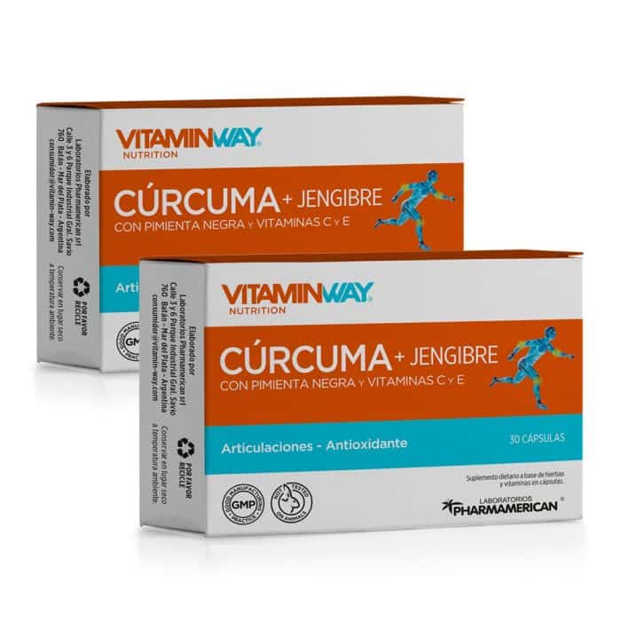 **PROMO JULIO 50%** CURCUMA Y JENGIBRE ESTUCHE X30CAP VITAMIN WAY