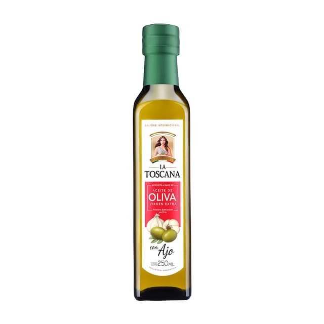 ACEITE DE OLIVA C/ ADEREZOS AJO X250ML LA TOSCANA
