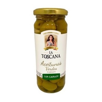 ACEITUNAS VERDES CON CAROZO FRASCO X330GR LA TOSCANA