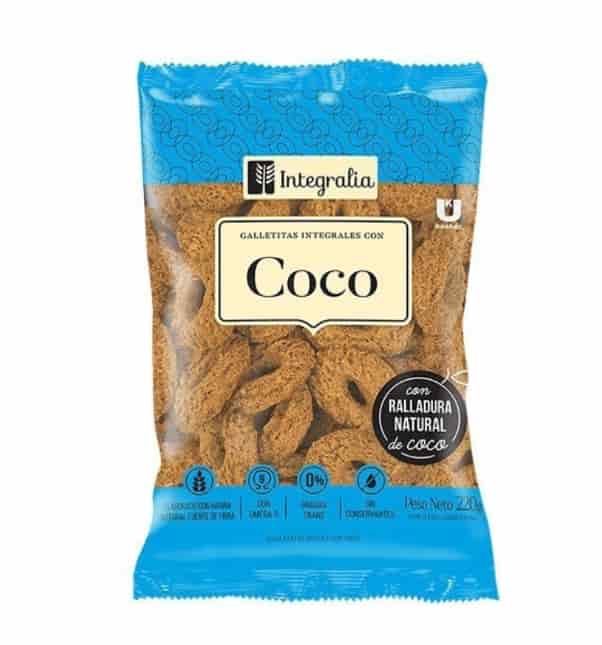 GALLETAS INTEGRALES CON COCO  X220GR INTEGRALIA
