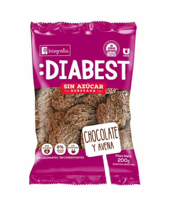 DIABEST SIN AZUCAR DE CHOCOLATE Y AVENA X200 GR INTEGRALIA