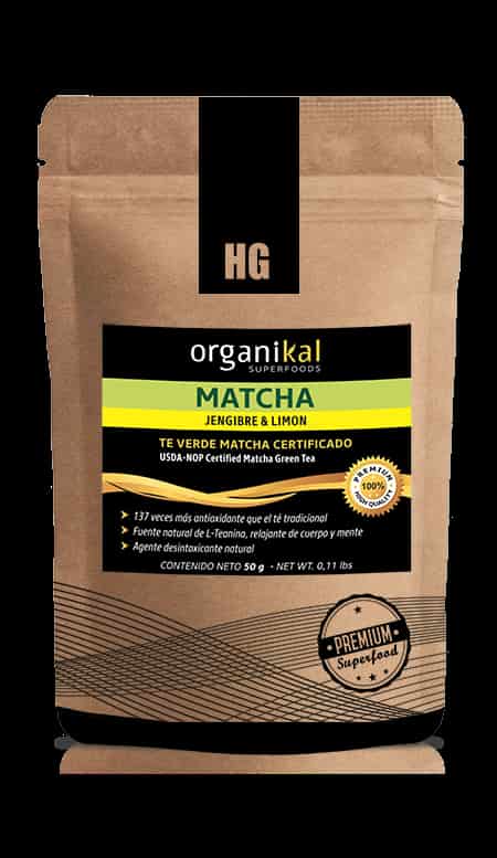 MATCHA JENGIBRE Y LIMON EN POLVO 50GR ORGANIKAL SUPERFOODS