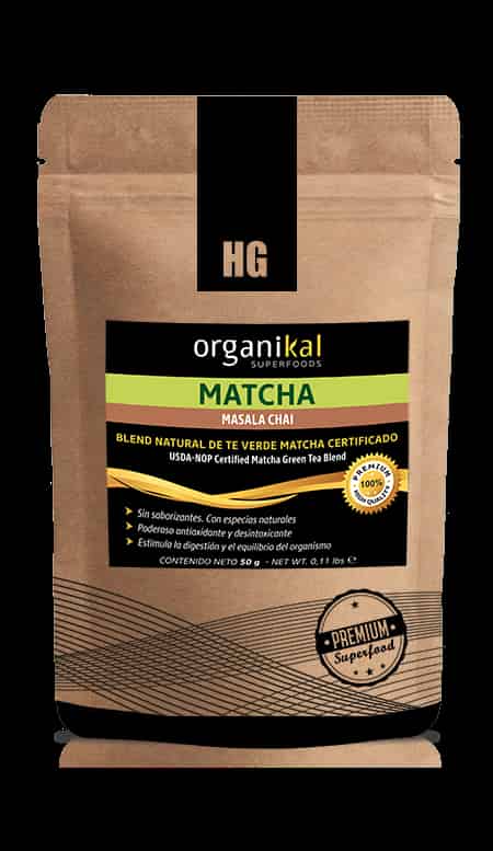 MATCHA EN POLVO MASALA CHAI X 50GR ORGANIKAL SUPERFOODS