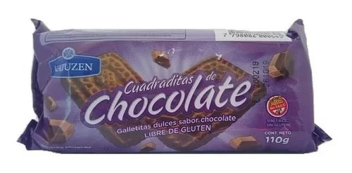 GALLETA CUADRADA DE CHOCOLATE X110GR NATUZEN