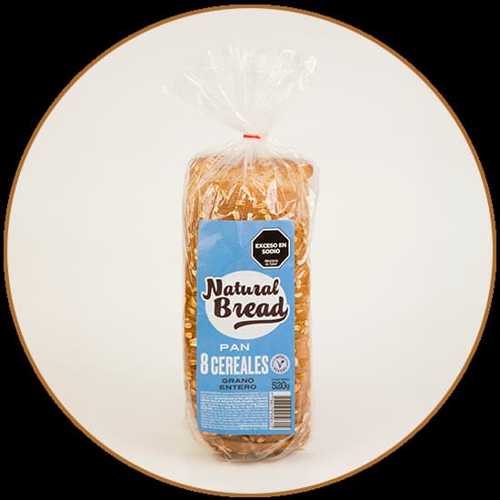 PAN 8 CEREALES (GRANO ENTERO) X520G NATURAL BREAD