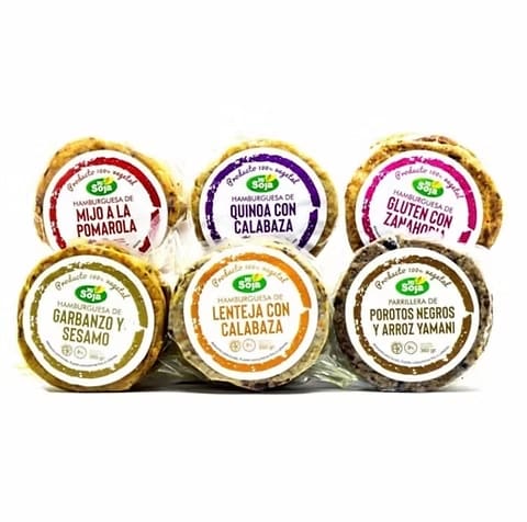 HAMBURGUESA DE GLUTEN Y ZANAHORIA PACK X4 MI SOJA