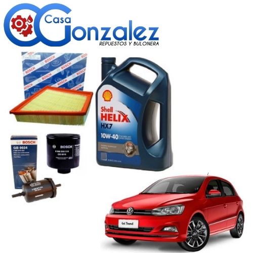 KIT DE 4 FILTROS Y ACEITE VW GOL TREND - FOX - SURAN