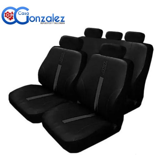 FUNDAS UNIVERSALES AUTO ECO CUERO QKL NEGRO/NEGRO