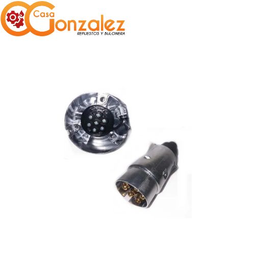 JGO. CONECTOR TRAILER MACHO Y HEMBRA METAL 7 VIAS