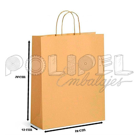 BOLSA PAPEL c/m,papel 26x36x12 paq*100u