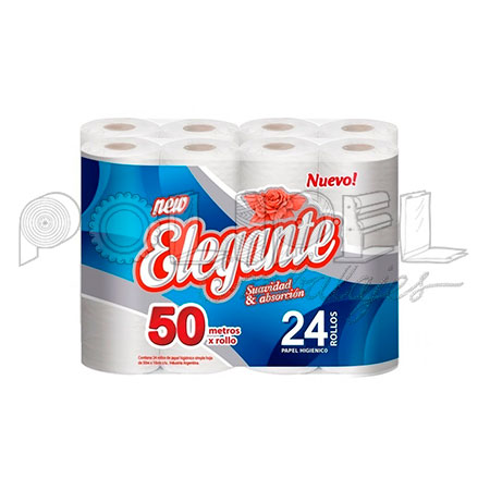Papel higiénico "Elegante" 24 rollos x 50 mt