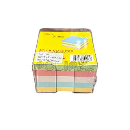 porta taco c/ notas adhesivas 76x76 pastel *500 (BA-911) 5 col