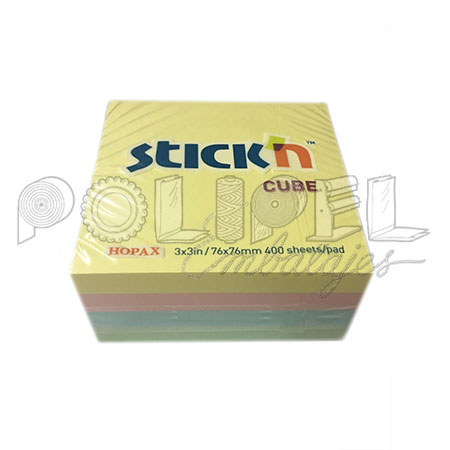 Taco Stick Note Pad adhesivas 76x76 4col 400h pastel
